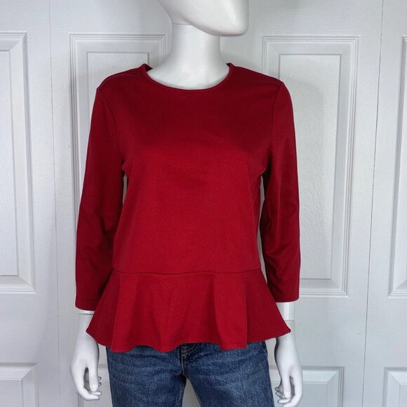 Ralph Lauren Red Women's Peplum Sweater - Picture 1 of 2